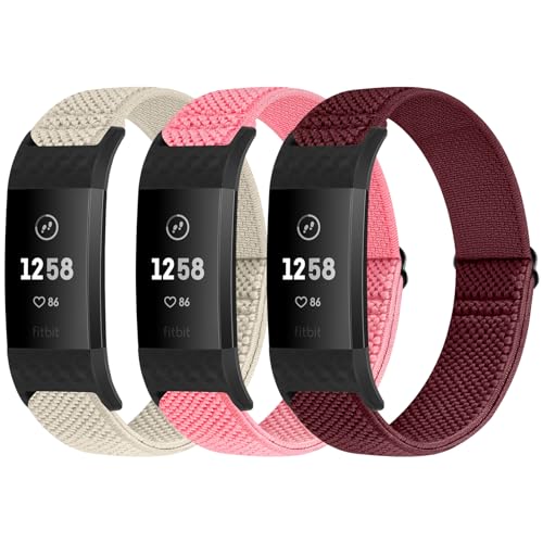 Puhuite Bands Compatible with Fitbit Charge 2 Bands for Women Men Classic & Special Edition Adjustable Stretchy Nylon Replacement Strap Wristbands for Fitbit Charge 2