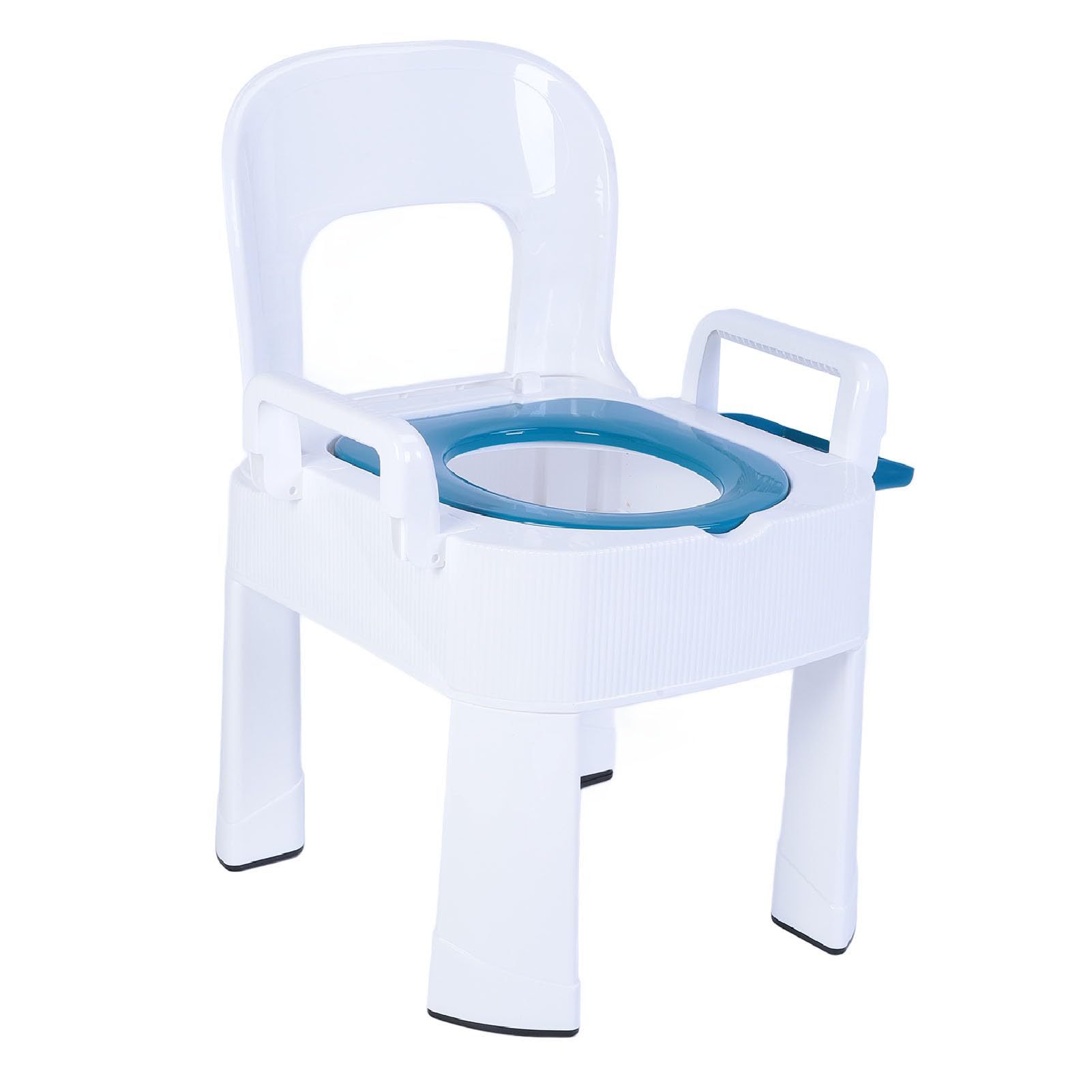 Tragbarer Toilettenstuhl für Erwachsene, Abnehmbarer, Faltbarer, Rutschfester, Extra Breiter Nachttisch mit Armlehnen, Schnell Trocknender Badehocker Zum Sitzen für Senioren und