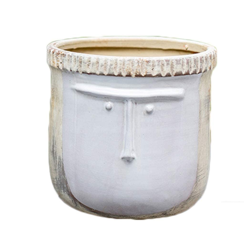 SWENEEN Planter Flowerpot Unique Plant Pots Terracotta Planter Pots Face Planter Garden Pots Large Planters Outdoor,17x17x16.5cm
