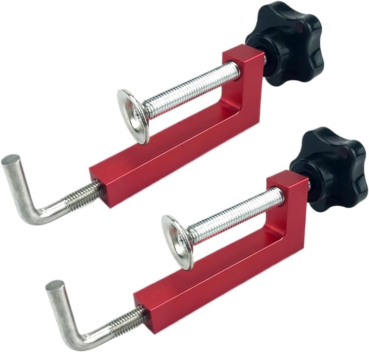 Universal Fence Clamps 360 Rotating Adjustable Fixed G Fast Clamp Woodworking Tools(2 Pcs red)