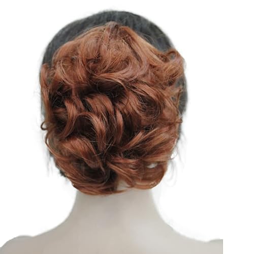 Wiginway Cola de caballo de pelo para mujer, extensiones de cabello rizado y ondulado, color rojo cobre