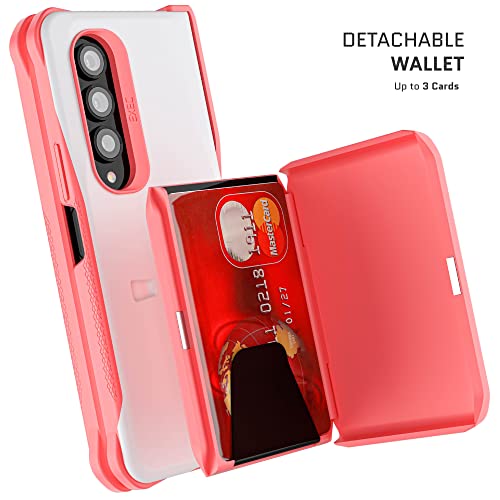 Funda Galaxy Z Fold4 EXEC rosa con billetera desmontable y blindaje total para bisagras 3
