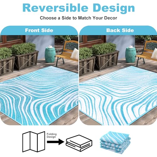 Findosom Tapete para ambientes externos, 2,5 m x 25,4 m, tapete impermeável para pátio, trailer, piq