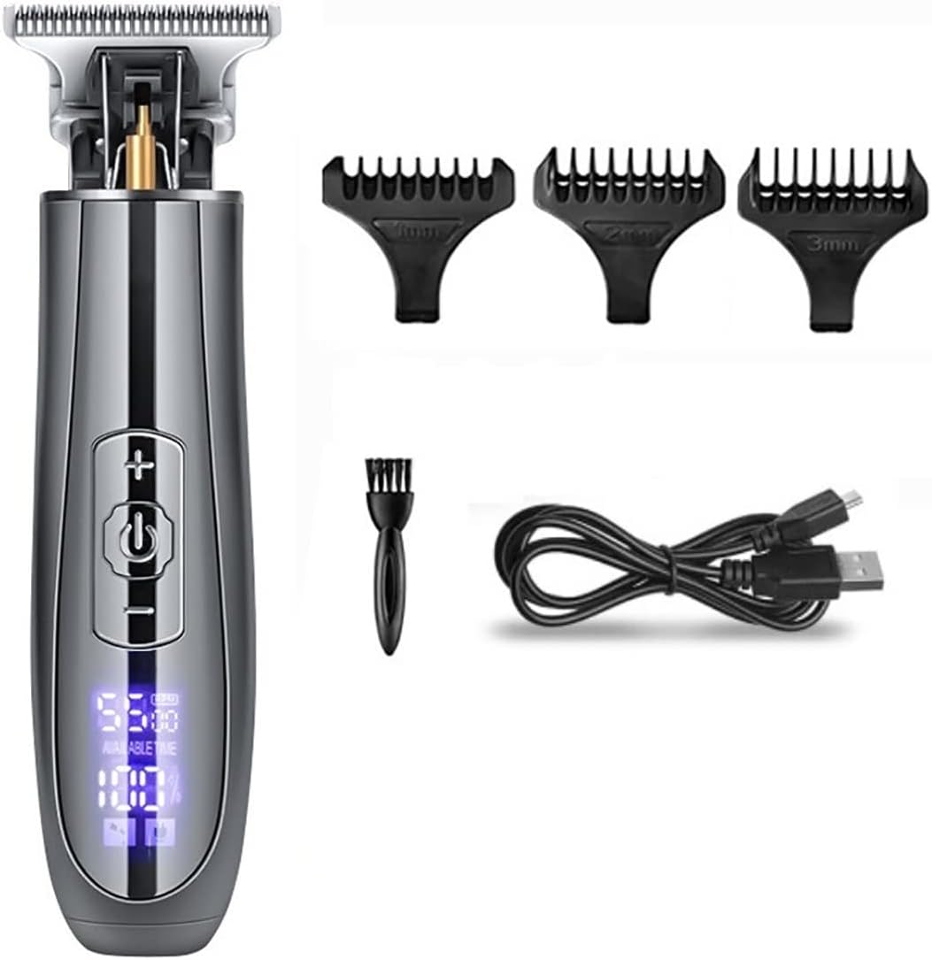 Hair for Men USB Rechargeable Bald Head Clipper LCD Display TrCarbon Steel Ceramic Blade Shaving Cordless Cutter