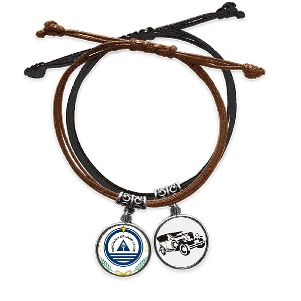 Bracelet Cap-Vert tressé main en cuir robuste avec motif minibus - 3