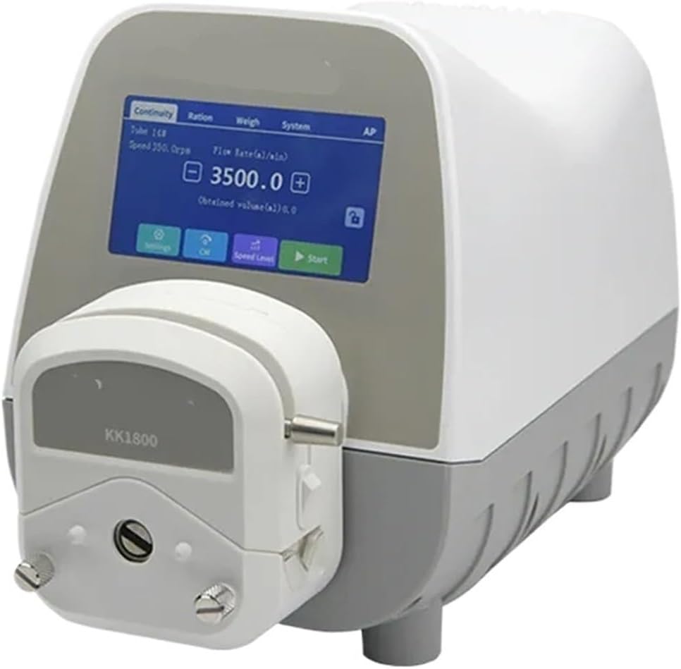 High Flow Peristaltic Pump AC110-220V UIP3 Stepper Motor Metering Pump with RS485, Laboratory and Filling Foot Switch S18 ID 7.9mm x OD 11.1mm