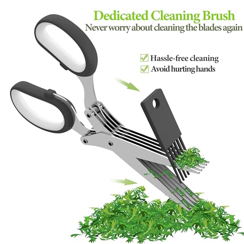 Image of 2026 Upgraded Herb Scissors, Effortless Herb Shears Cutter Tool with Sharp Stainless Steel Blades for Fresh Herbs, Must-Have Kitchen & Cooking Gadget, Black