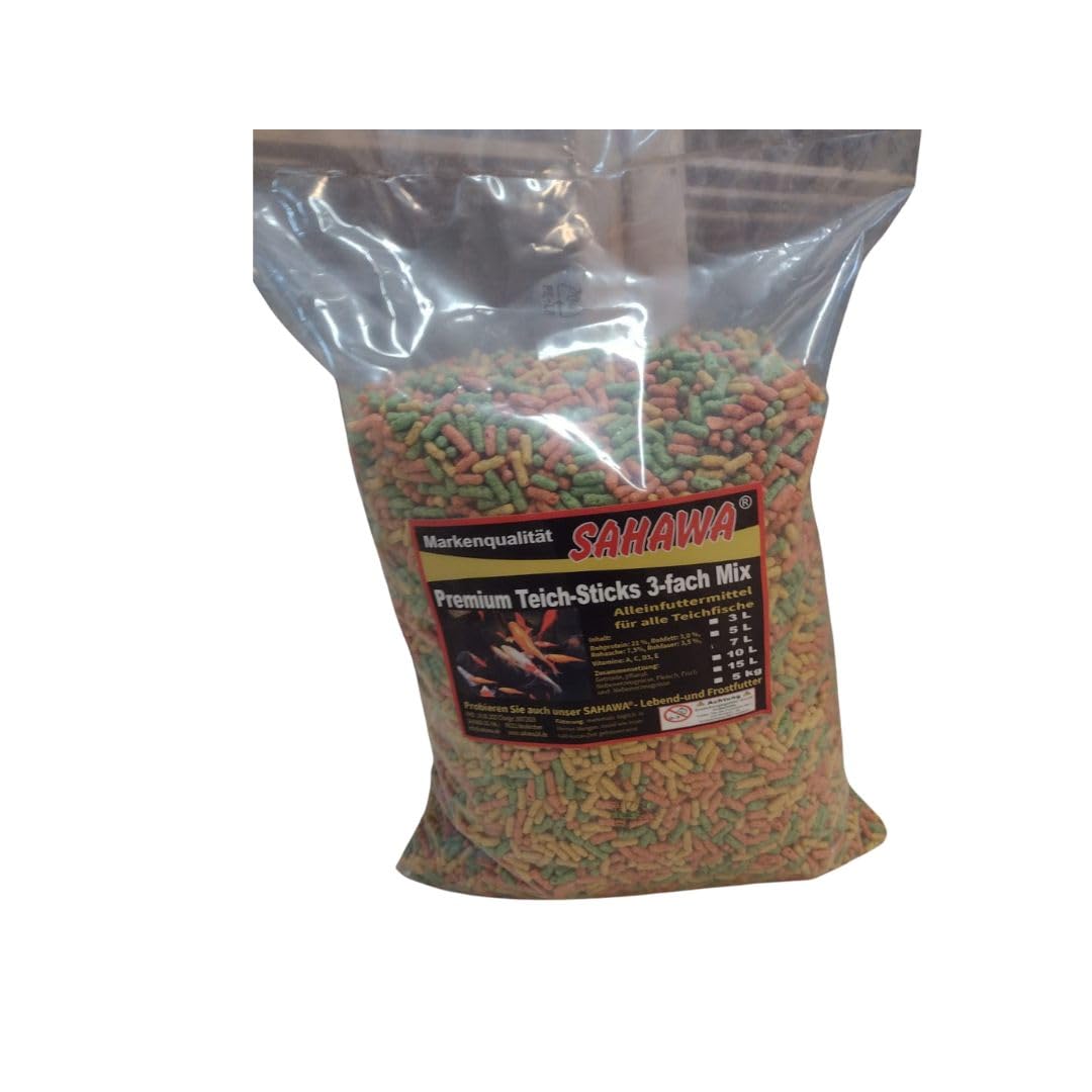 LUKRA Nourriture pour Poissons de Bassin - Mélange de 3 Variétés - 4,2 kg - Environ 35 l - Pour Poissons Rouges, Koï et Autres Animaux de Bassin - Flotte Longtemps à la Surface - 700 ml (Lot de 10)
