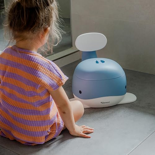 Kindsgut Kinder-Töpfchen, Babytopf WC/Klo, kinderfreundliches Wal-Design und dezente Farben, Toiletten-Training, Taubenblau