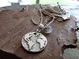 rutilquarz schmuck kaufen  WELTENBUMMLER & QUARZ zarte Kette mit Welt Anhänger und Rutilquarz