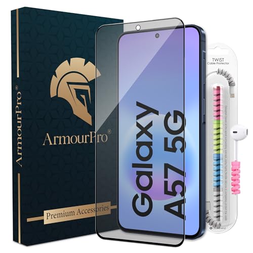 Image of ArmourPro Anti Glare Matte Tempered Glass for Samsung Galaxy A57, Samsung Galaxy A37, Anti Fingerprint Screen Protector, 9H Scratch Resistant, Smooth Touch, Easy Installation Kit with Cable Protector