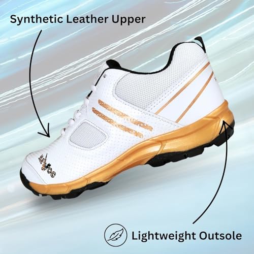 Image of Prokick Havoc Cricket Shoes for Men and Women|Lightweight & Durable Cricket Shoes|PVC Studs Spikes Sports Shoe for Unisex|Synthetic Leather Upper Sports Shoes|EVA Sockliner