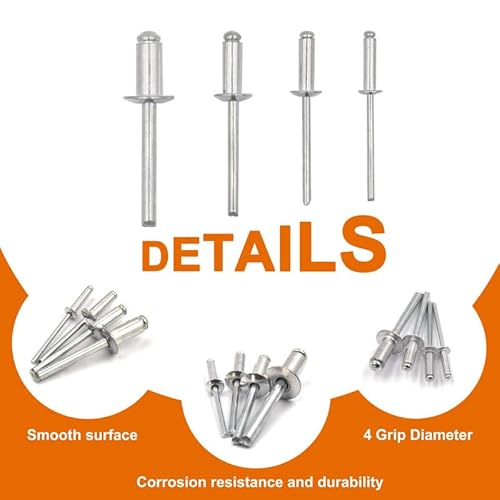 Ispinner ALUMINUM-RIVETS-100 100Pcs 3/16 Inch X 3/8 Inch Aluminum Blind Rivets thumb #2