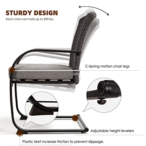 Grand Patio 6 Piece Outdoor Wicker Dining Chairs, All-Weather Spring Patio Furniture Dining Chairs Set Of 6 With Cushions For Garden Pool Backyard Lawn, Grey #TOP5