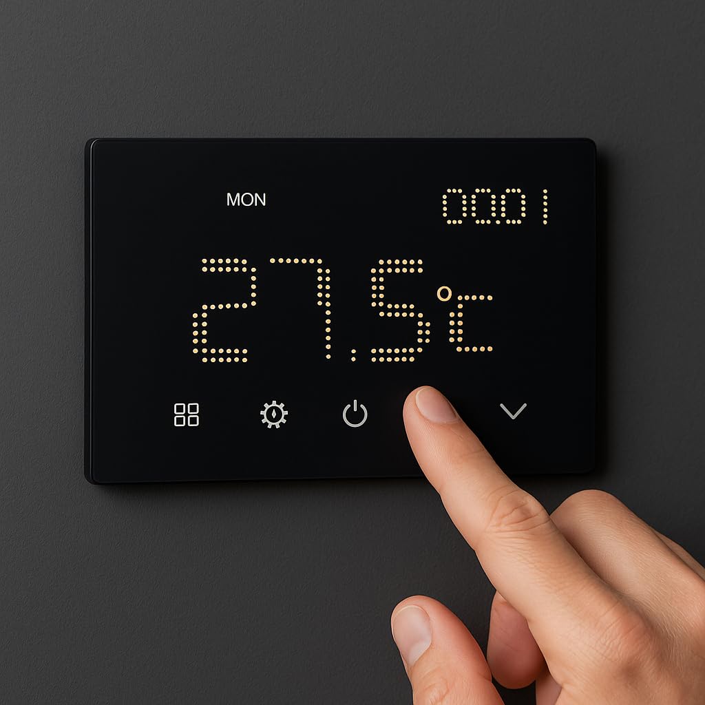 Elektronova termostato da incasso modulo programmabile 3 posti 240V display touch retroilluminato colore bianco compatibile su supporti 503