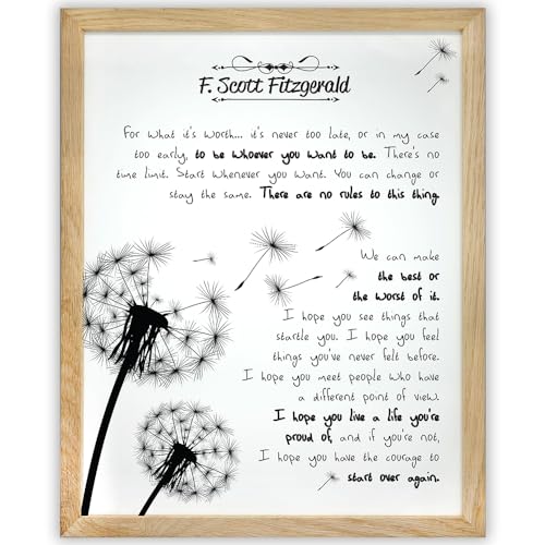 For What It's Worth - F. Scott Fitzgerald - 11x14 Framed Art Print - Great Inspirational Gift for Wedding, Anniversary and Birthday and Decor for Home, School and Office