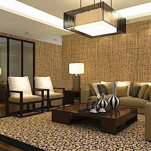Image of Univocean Brown Linen Pattern Peel & Stick Self Adhesive Wallpaper for Home Decor (500 x 45 cm)