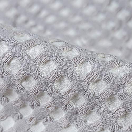 100% Cotton Waffle Weave Thermal Blanket Reversible Premium Soft Warm Comfortable For Bed Couch Sofa All Season Decoration, King Size (92 X 106 Inches), Light Grey #TOP4