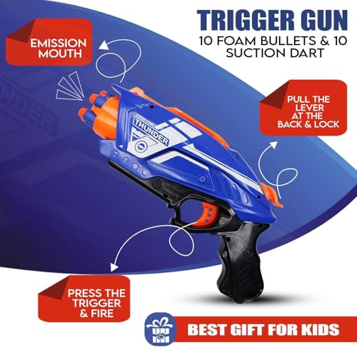 Image of Confidence Blaze Storm Gun Toy for Boys and Girls Soft Foam Bullets Target Shooting Gun Toys with 20 Pcs Soft Bullets for Children Playing Battle Fight Game for Kids