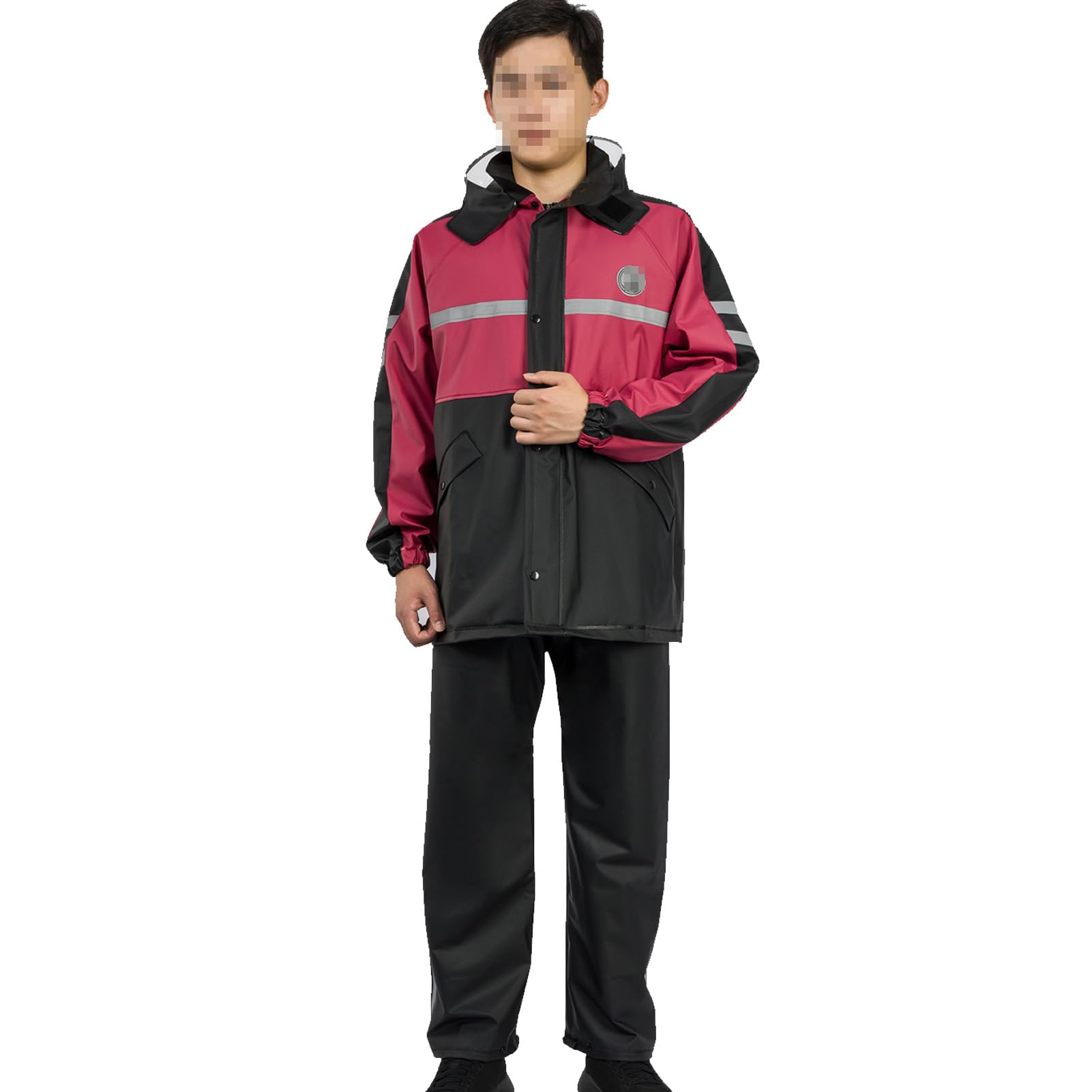 Regenanzug Strickgewebe wasserdichte Sicherheit Reflektierende Regenjacke Ganzkörper Regendichte Regenjacke Regenhose