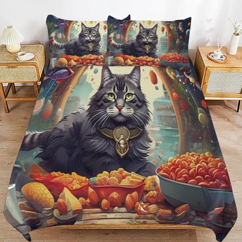Parure de lit chat 3D en microfibre premium de qualité supérieure durable