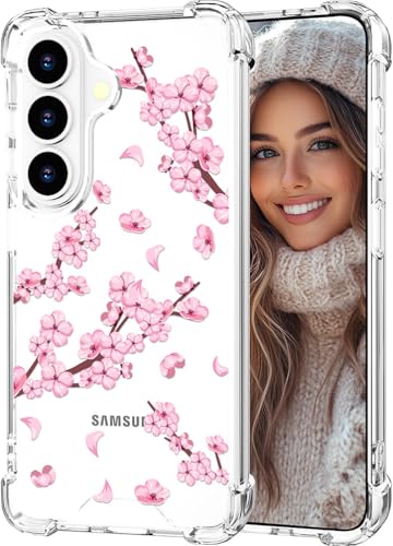 Coque Samsung S26 Plus Hungo fine et transparente au motif fleur de cerisier