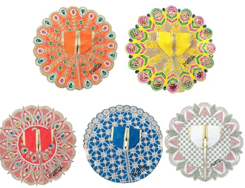 Image of Partish Laddu Gopal Poshak Size 6 l Ladoo Gopal Dress l Kanha Ji | Thakur Ji | Krishna Ji Vastra (Set of 5 Poshak)