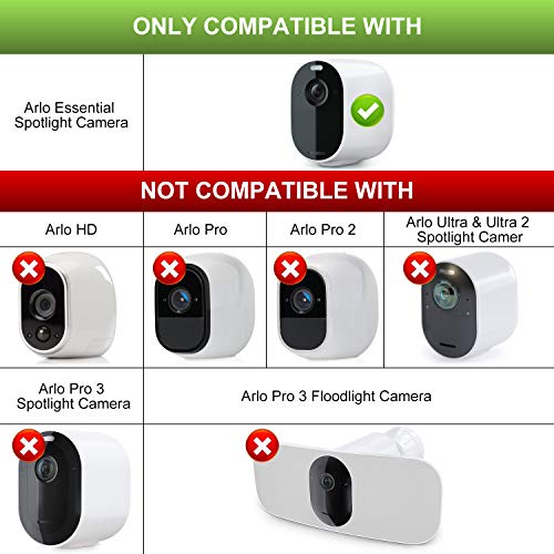 Uyodm 3 Pack Solar Panel For Arlo Essential Spotlight | Weather Resistant, 16.5Ft Outdoor Power Charging Cable, Adjustable Mount | Not For Arlo Hd Pro Pro2 Pro3 - Silver #TOP6