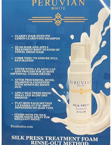 Image of Silk Press Treatment Foam - Smoothing Treatment for Natural & Relaxed Hair, Strengthens, Adds Shine & Frizz Control for Silk Press Styles, 8 fl oz (237 mL)