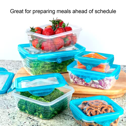 Image of Stretch and Fresh Leak-Proof Food Container Set Stackable, BPA-Free Silicone w /Airtight Lids for Solids, Soups and Sauces, Freezer-Safe Great for Meal Preparation