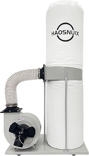 Colector de polvo de 2 HP, 1,500 CFM, colector de polvo para carpintería de 5 micrones, colector de polvo para carpintería de 8.1 amperios con bolsa
