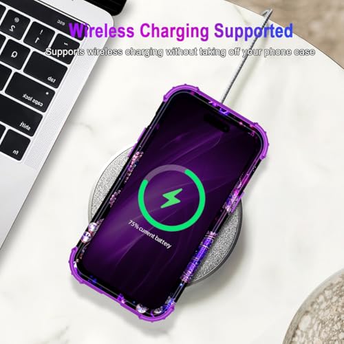 Miqala Compatible with iPhone 15 Case,Glow in The Dark Three Layer Heavy Duty Shockproof Hard Plastic Bumper+Soft Silicone Protective Case for Apple iPhone 15,Dark Butterfly by Miqala - Used condition - Image 7