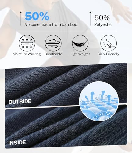 Image of BAMBOO COOL Men's Athletic Shorts, Quick Dry Running Workout with Pockets