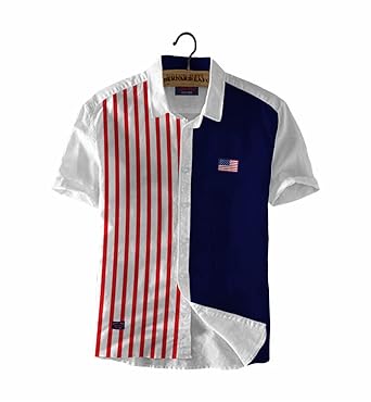 ROUND BATS Double Color (Stripes and Solid) Casual Shirt for Boys