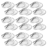 MAGICLULU Bandejas Desechables de Aluminio para Ostras Tipo Concha, Mini Platos para Servir Vieiras y Mariscos, 100 Unidades, Aptas para Hornear y Barbacoa en Fiestas y Eventos