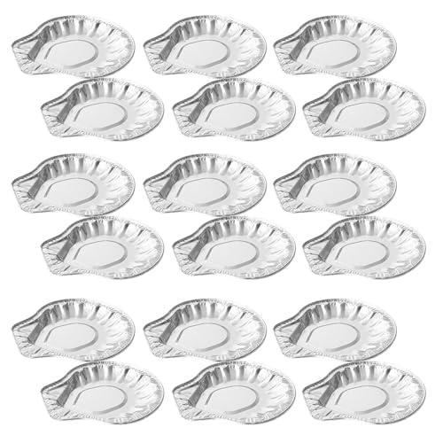 FUNNETOYU Teglie per Ostriche e Conchiglie Capesante in Alluminio, Vaschette per Alimenti USA e Getta, Resistenti per Barbecue e Cucina, 100 Pezzi per Feste e Frutti di Mare