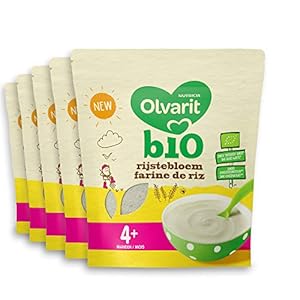 Olvarit Bio Rijstebloem 4+ maanden – pap – 5x 180 gram – babyvoeding