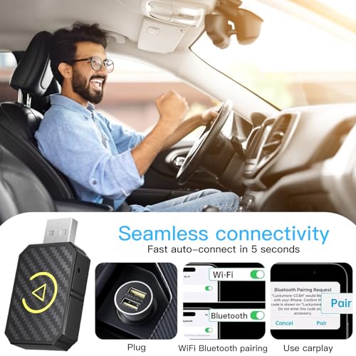Convertit wired CarPlay en wireless - Mini adaptateur auto USB double bande