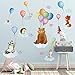 wondever Adesivi Murali Palloncini Animali Sticker da Muro Mongolfiera Volpe Orso Adesivi da Parete per Camerette Bambini Camera da Letto Asilo Nido