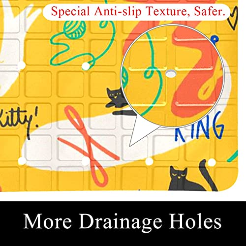 Tapis de bain antidérapant PVC lavable 40x70 pour douche jaune - 3