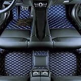 Custom car Floor mats Suitable for 99% car Truck SUV,car mats All Weather Personalized,Full Coverage Luxury Car Mats, Anti-Slip Leather Floor mats. (Black Blue)