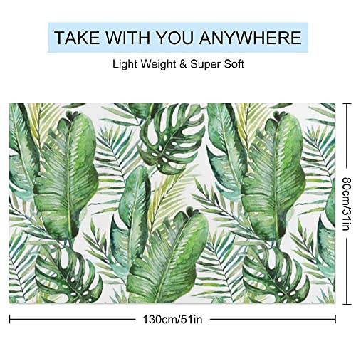 Vantaso Green Tropical Palm Fern Leaves Bath Towel Oversized Lightweight 31X51 Inch Beach Towel Travel Swim Pool Yoga Gym Camping For Adults Women Men #TOP1