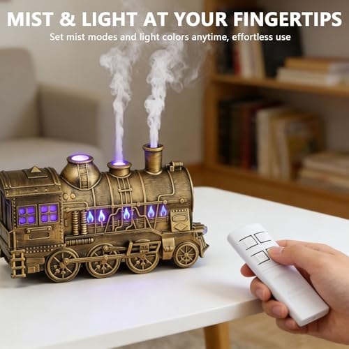 Difusor aromático eléctrico 300 mL diseño tren vintage miniatura 6