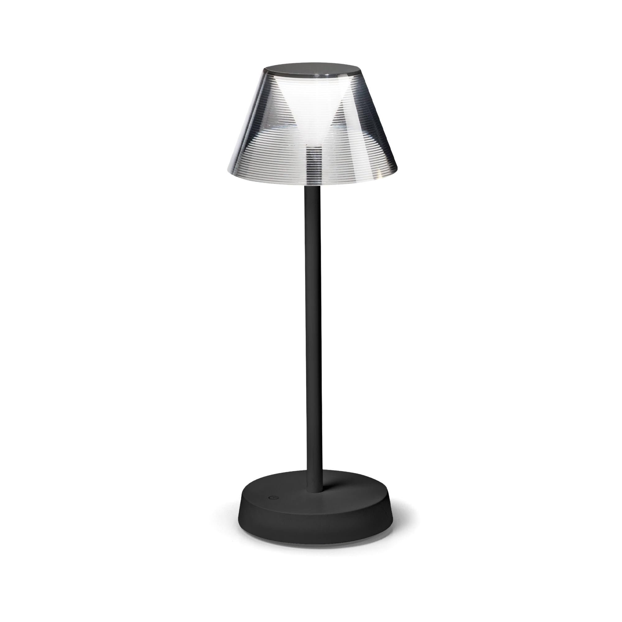 Ideal Lux LOLITA Lampada da tavolo a LED integrata dimmerabile nera, interruttore integrato, 3000K, IP54