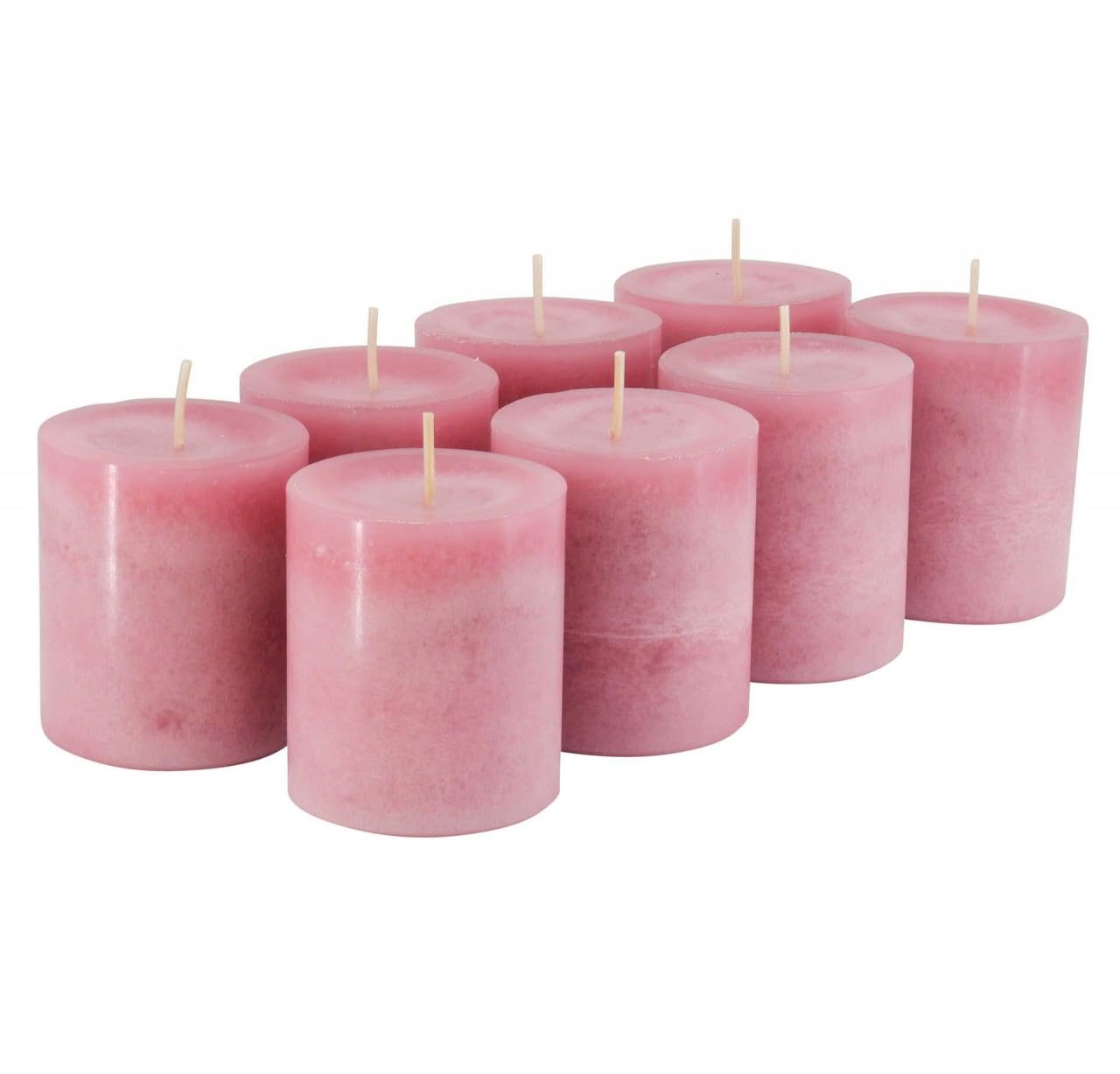 Candele per l'Avvento/Candele a Colonna/Candele (Safe Candle) – Grande Scelta – Corona dell'Avvento/Ghirlanda di Natale/Candele di Natale, Antikrosa, Klein & Breit: Höhe 7cm / Ø 6cm - 8 Stück