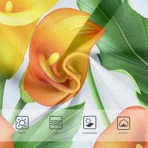 Cotton Girls Underwear Toddler Orange Calla Lilies Green Floral Girl Panties Cute Artistic Briefs Girls Undies 2t3