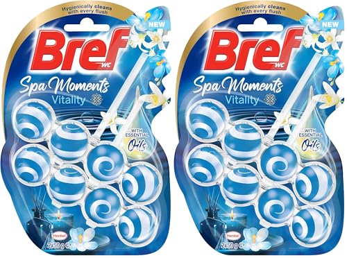 Bref Spa Moments Vitality Rim Block Toilet Cleaner with Essential Oils, 50 g (Pack of 4)