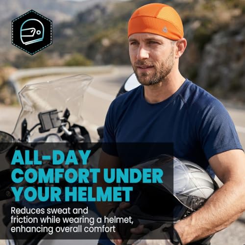 Image of YANIKY Skull Caps for Men, Breathable Mesh Helmet Liner Sport Cooling Skull Caps for Women Sweat Cap Lightweight Cycling Cap
