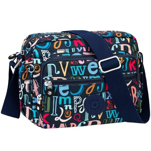 NEWIROVE Bolsos Mujer Bandolera Bolso Cruzado Mujer Casual Impermeable Bolso Bandolera Mujer Mediano Bandolera Mujer Deportiva para Señora, Mujer, Viaje De Compras y Trabajo,Alfabeto