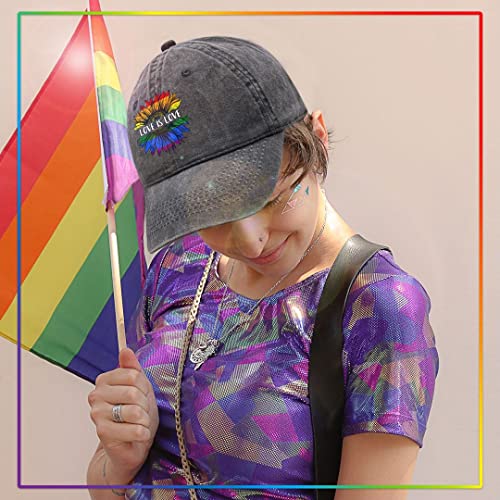 Love Is Love Baseball Cap Rainbow Hats For Women Ball Caps Women Sunflower Trucker Hat Lgbtq Fitted Hats Distressed Denim Hat Pride Hats For Men #TOP1